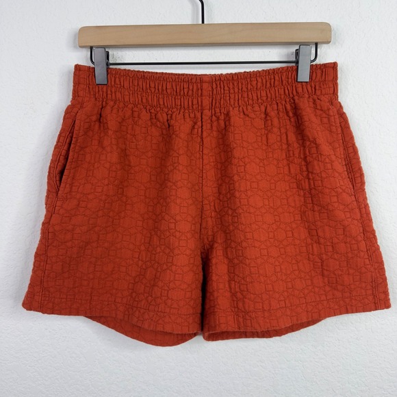 Curator SF Shorts Women L Orange Textured Minimalist Boho Hippie Earthy Indie - Picture 1 of 5